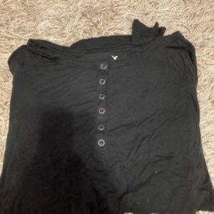 Black Button Tee